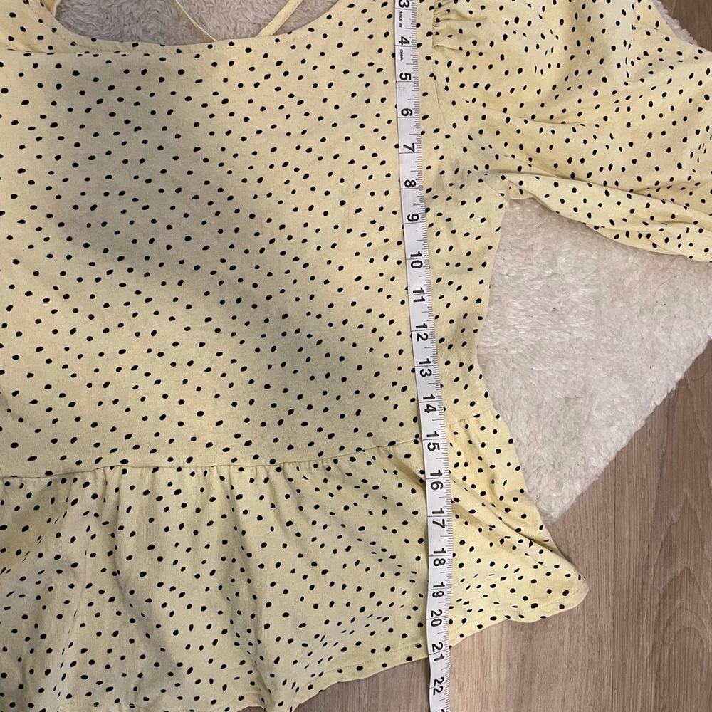 𝅺Urban Outfitters Puffy Sleeve Peplum Blouse - Picture 12 of 13